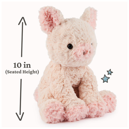 GUND Cozys pig soft textured fur invites gentle squeezing.