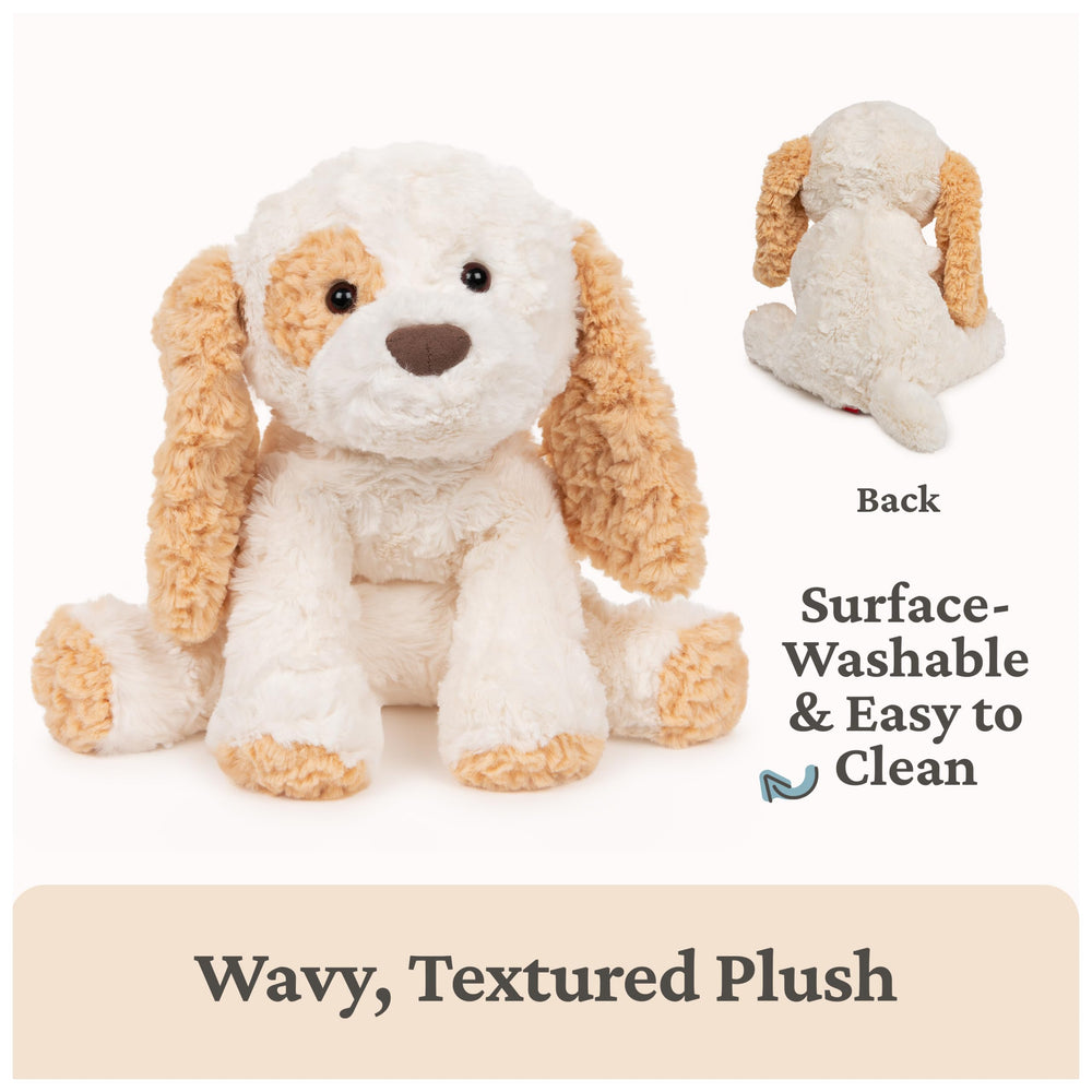 Soft, premium material from the GUND Cozys Puppy Plush stays cozy.