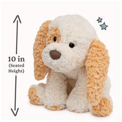 Close-up of textured rippled fur on the GUND Cozys Puppy Plush for grip.