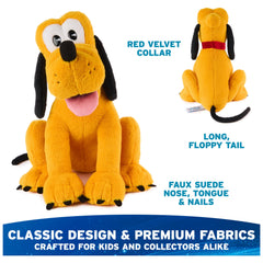 Pluto with faux suede tongue detail adds charm for imaginative play.