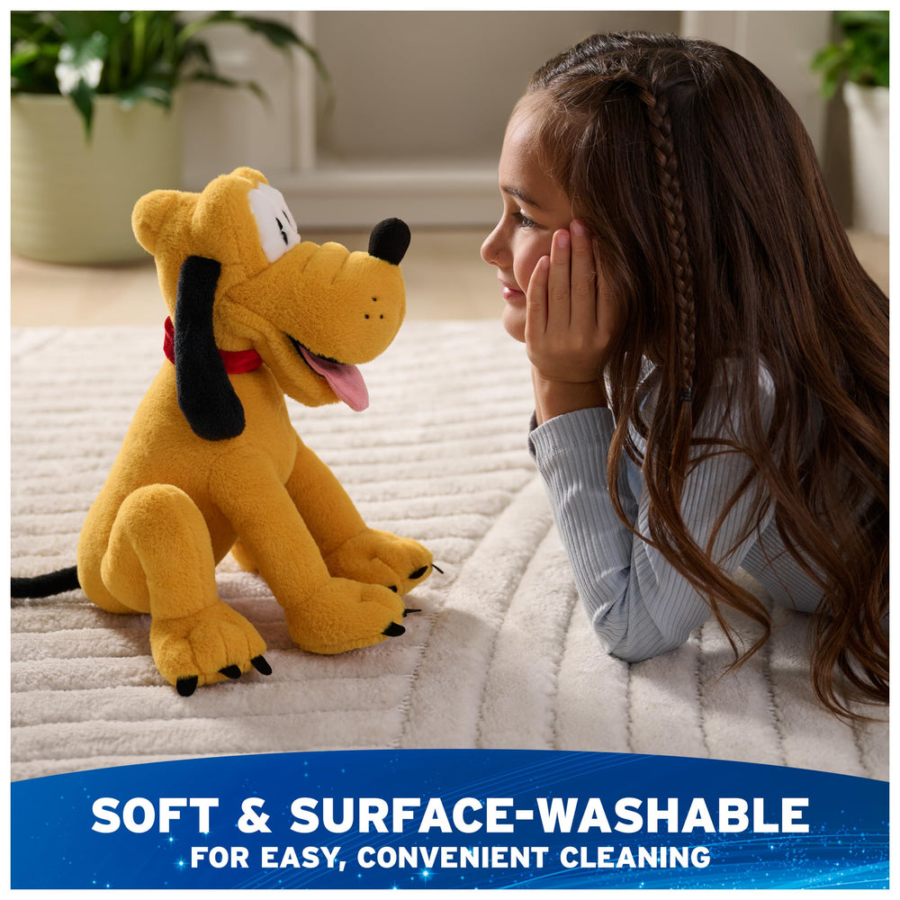 Pluto long plush tail supports lifelike posing and storytelling.