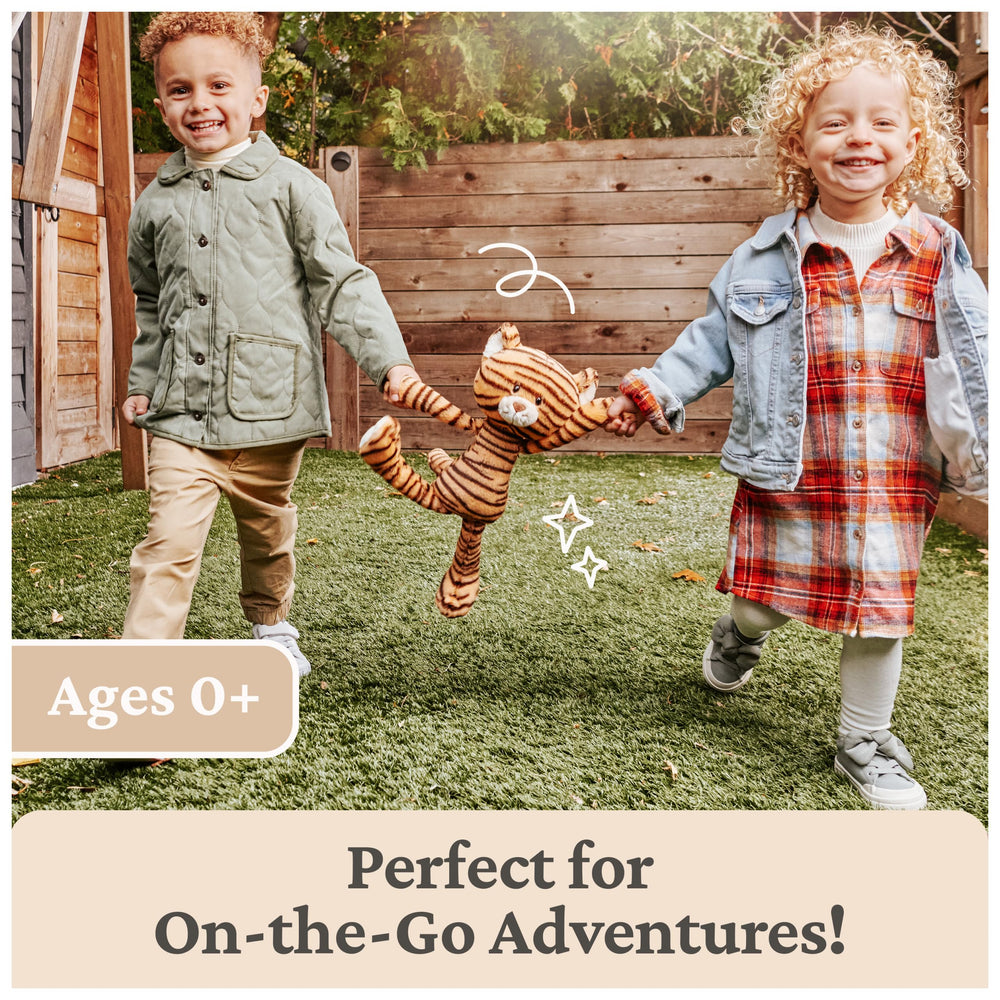 GUND Effe orange-and-black stripes evoke classic tiger charm for imaginative play.