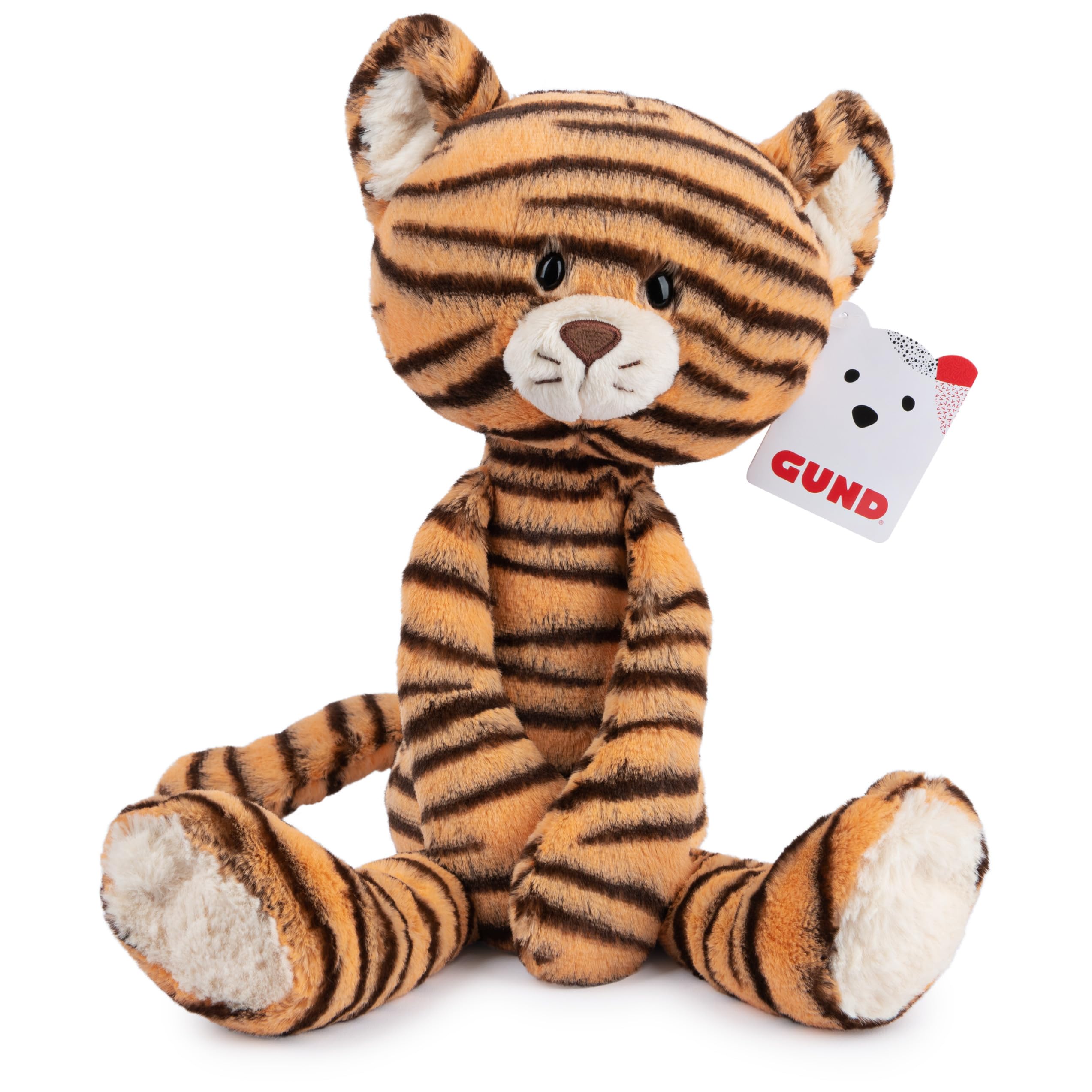 GUND Effe tiger plush, 15-inch size with embroidered face details for lifelike play.