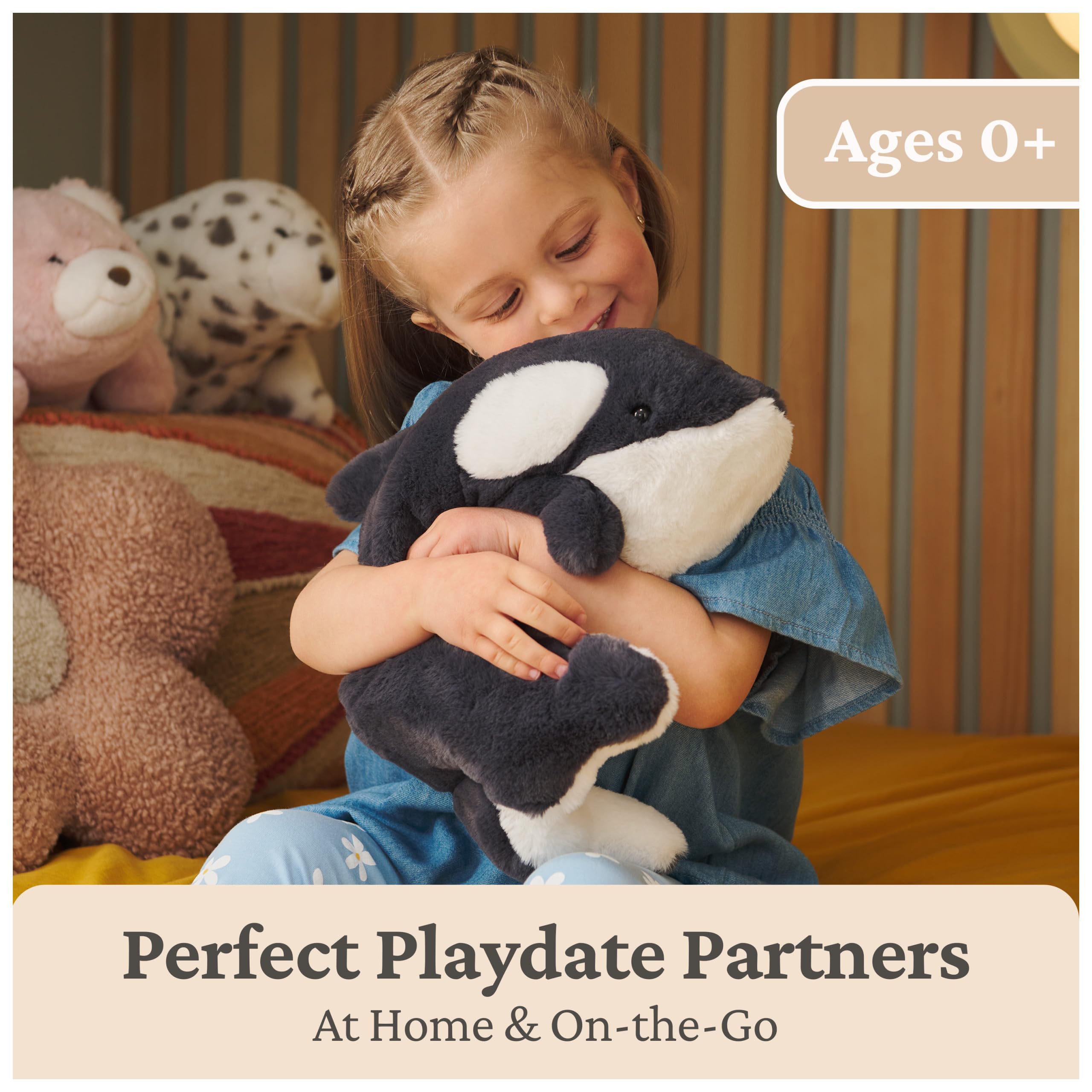 GUND Flynn Orca Plush is surface-washable for simple cleanup.