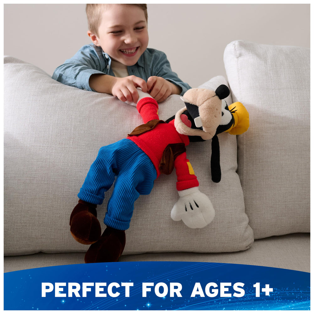 Yellow hat with satin lining adds a luxe touch to the Goofy plush.