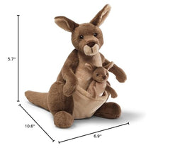 GUND Jirra kangaroo plush – 10 inches tall with removable joey and safety eyes.