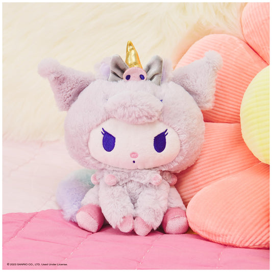 GUND Kuromi Unicorn Plush in sitting pose ideal for shelves and cuddles