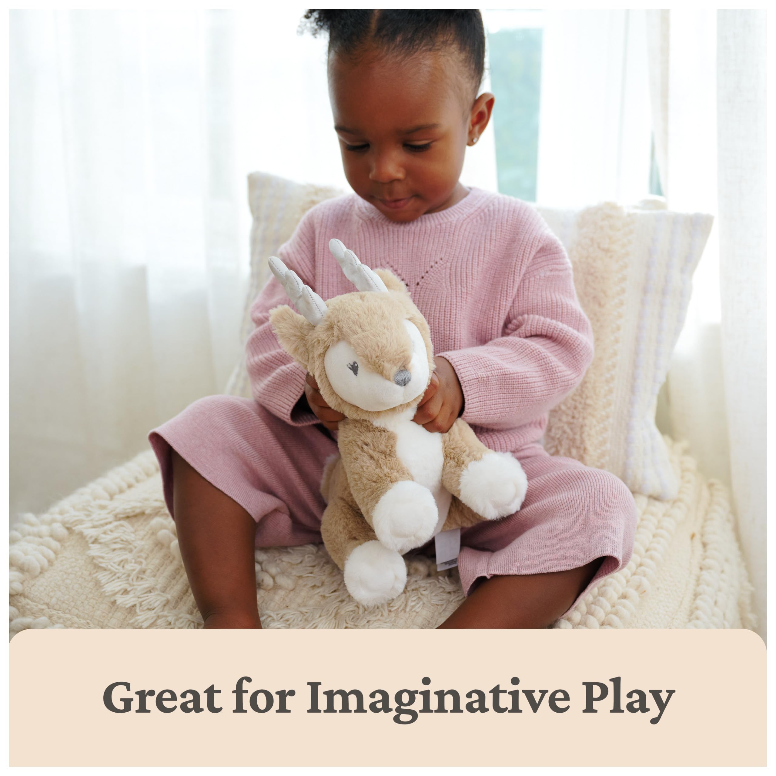 GUND Maple Deer Plush features silver embroidery accents.