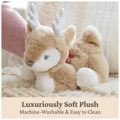 Embroidered-face Maple Deer Plush safe for babies 0+.