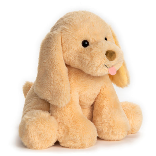GUND My Pet Puddles tail wag motion shows lifelike movement for pretend fetch.