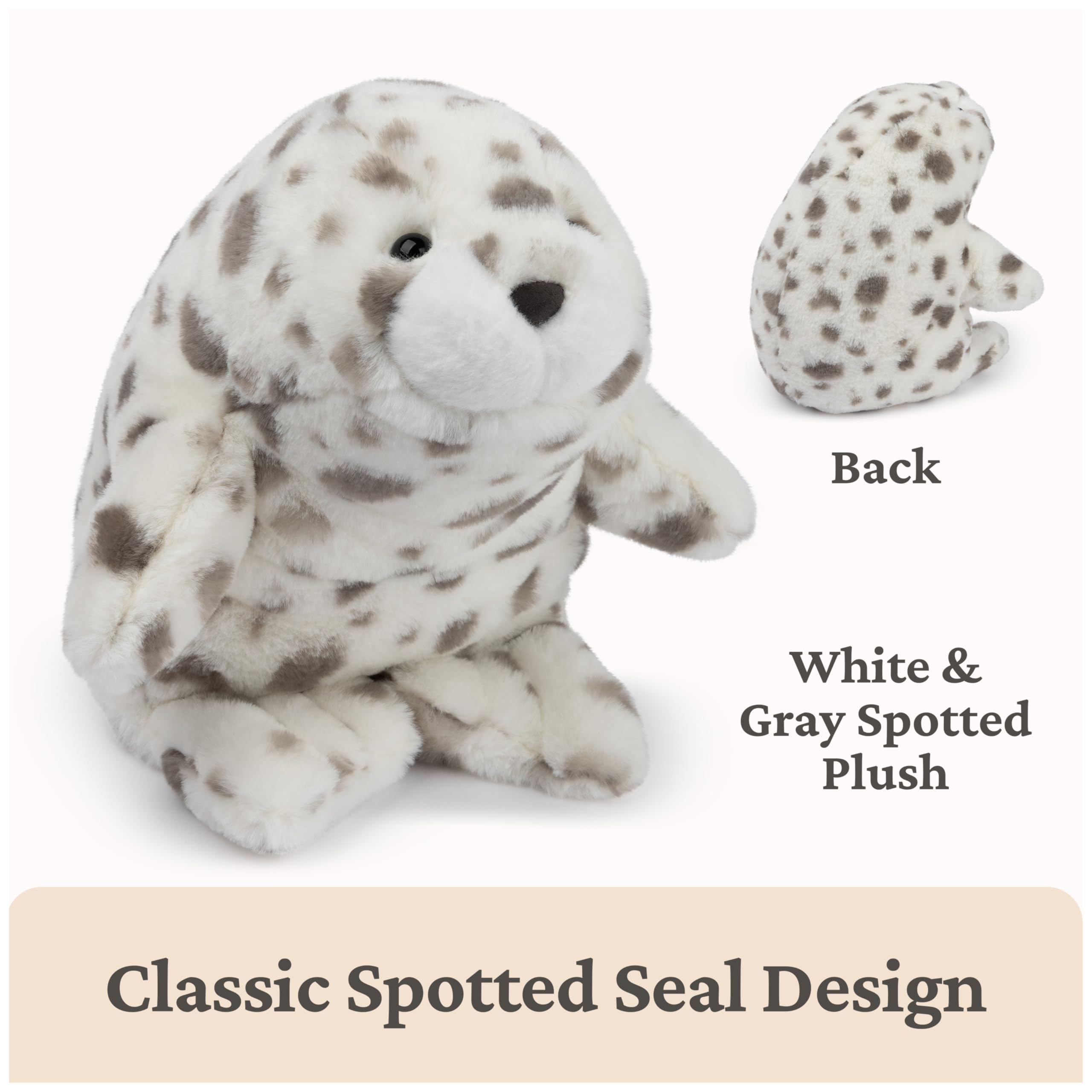 GUND Nuri Leopard Seal ultra-soft white gray plush for gentle snuggles