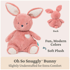 GUND Oh So Snuggly Bunny with quilted texture enhances tactile exploration.