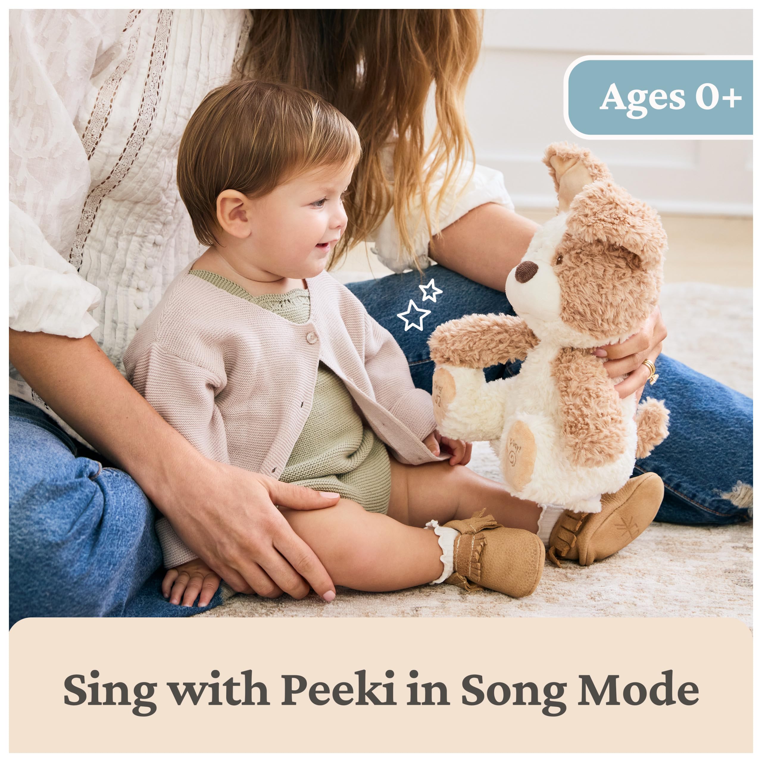 GUND Peeki right paw press starts peek-a-boo game