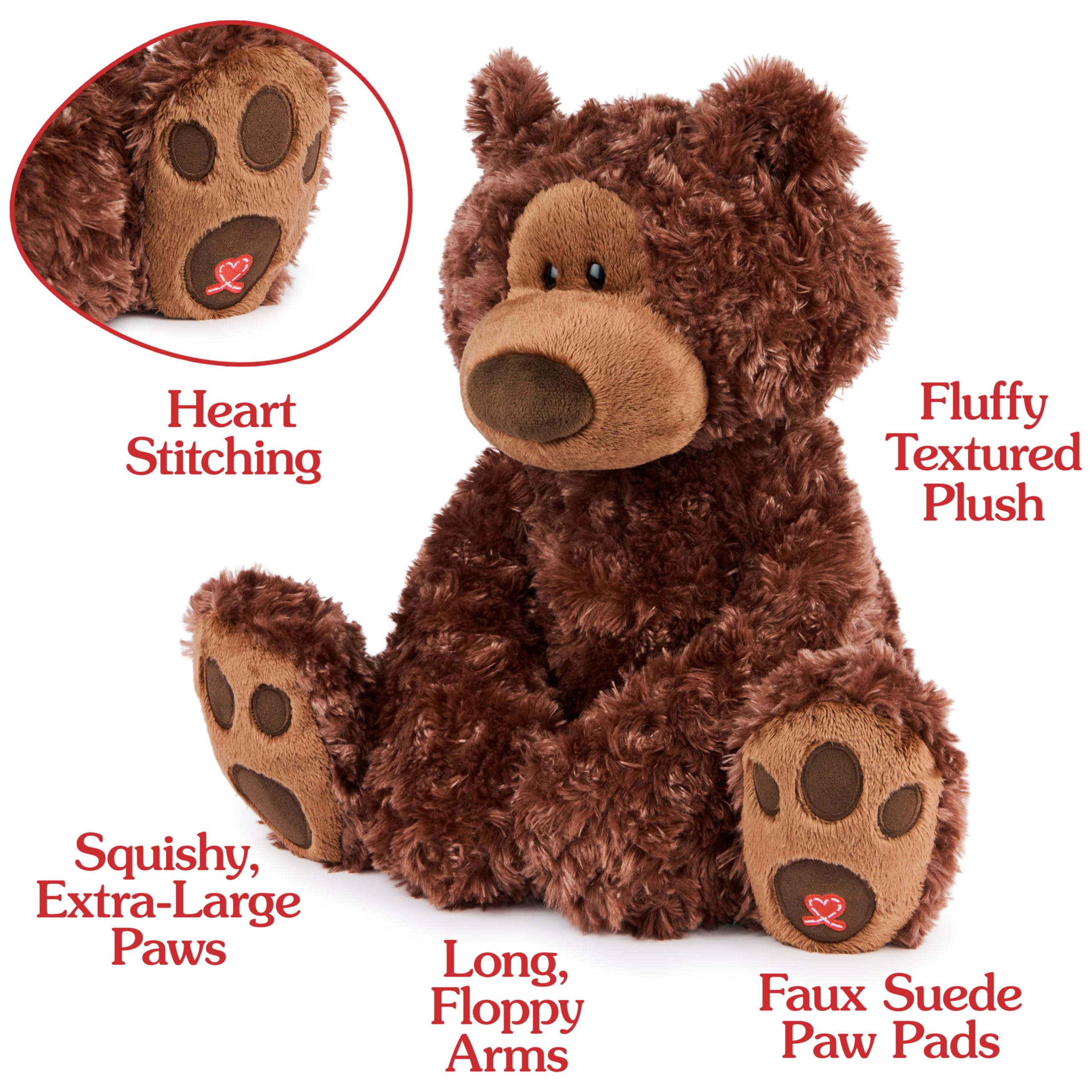 GUND Philbin chocolate brown side view, soft companion for stories.