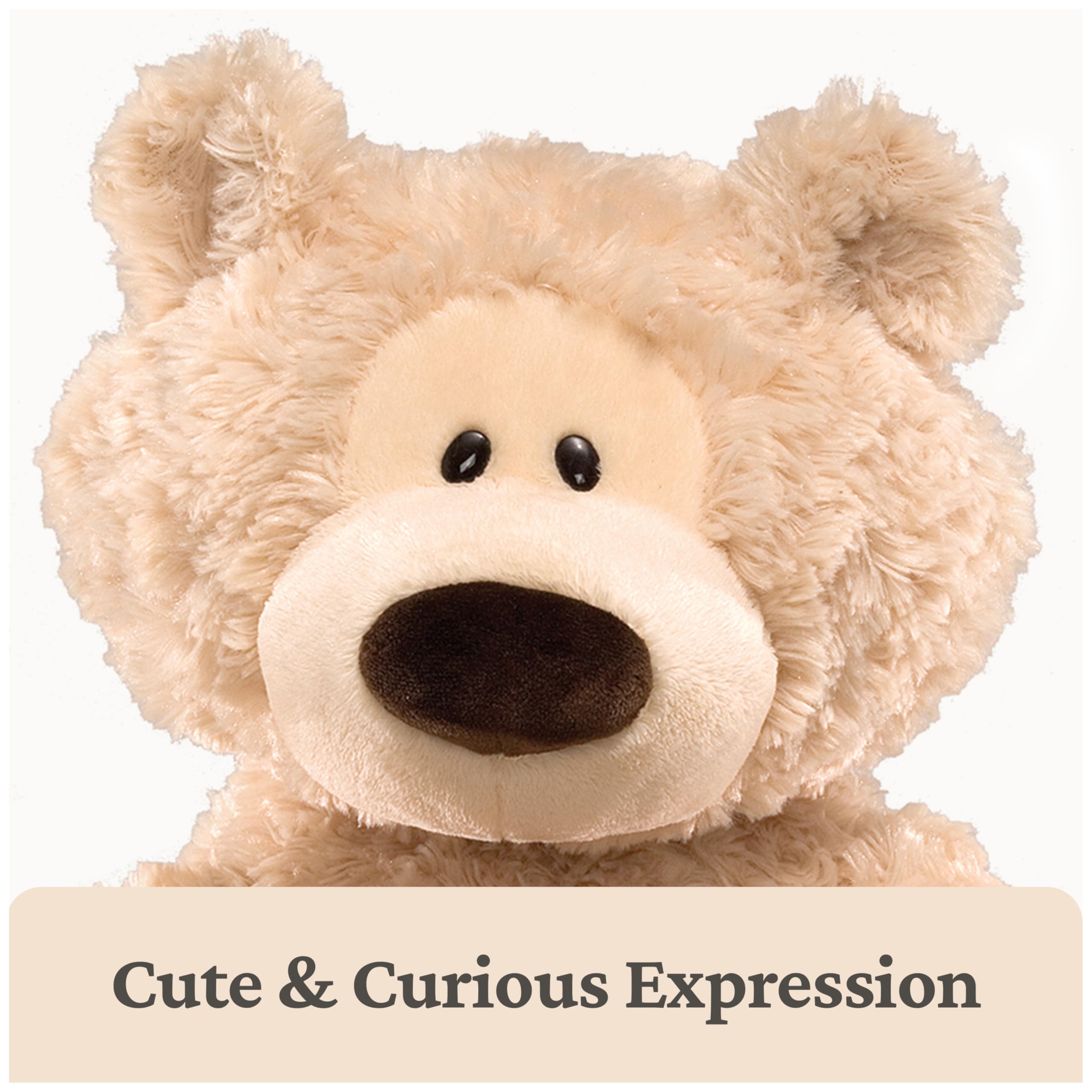GUND Philbin beige teddy bear close-up highlighting oversized paws for big hugs.