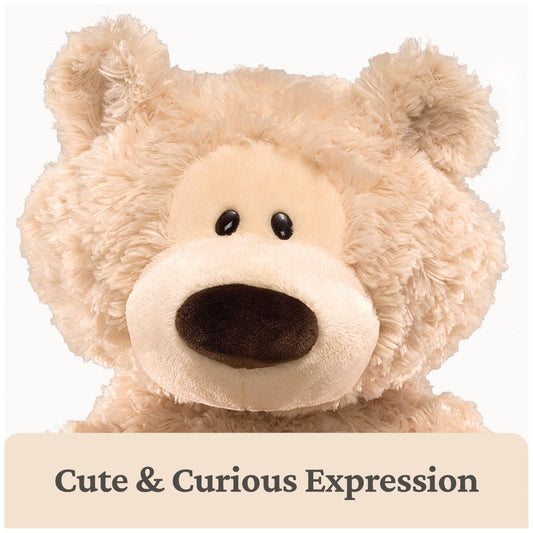 GUND Philbin beige teddy bear close-up highlighting oversized paws for big hugs.