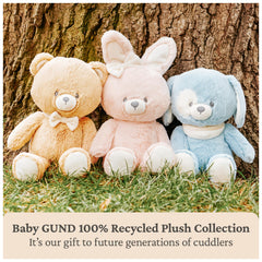 GUND Piper fox plush close-up of cream bow and cozy texture for nurseries.