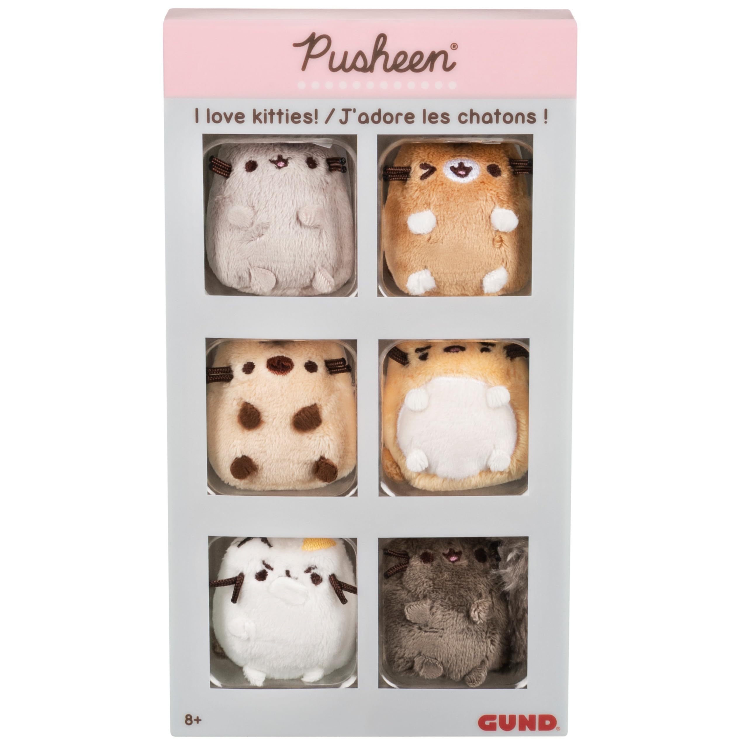 GUND Pusheen I Love Kitties box set, soft plush for display and collection.