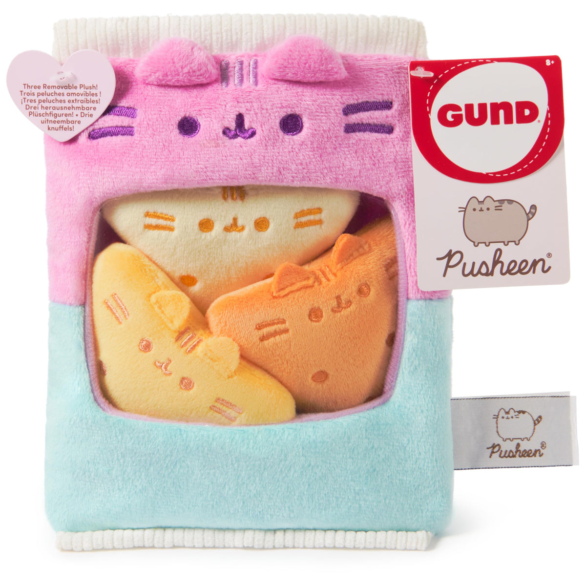 GUND Pusheen Gamer Chips bag view with removable plush chips for display.