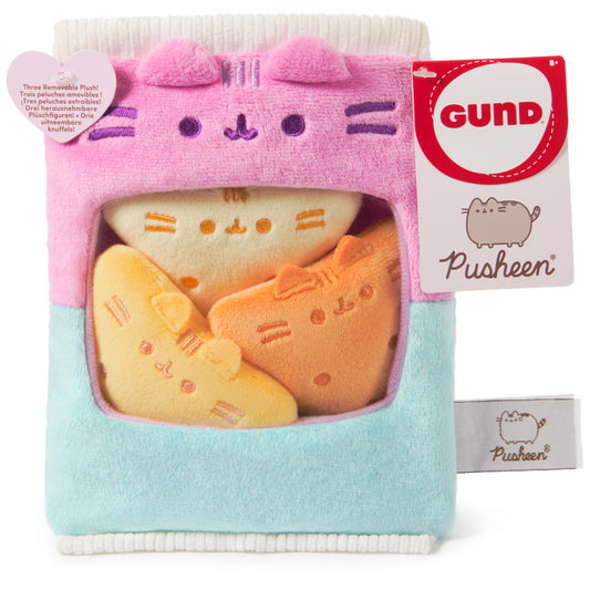 GUND Pusheen Gamer Chips bag view with removable plush chips for display.