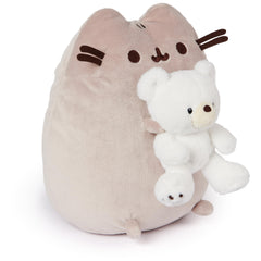 GUND Pusheen gray plush with Kai bear detail adds whimsical room charm.