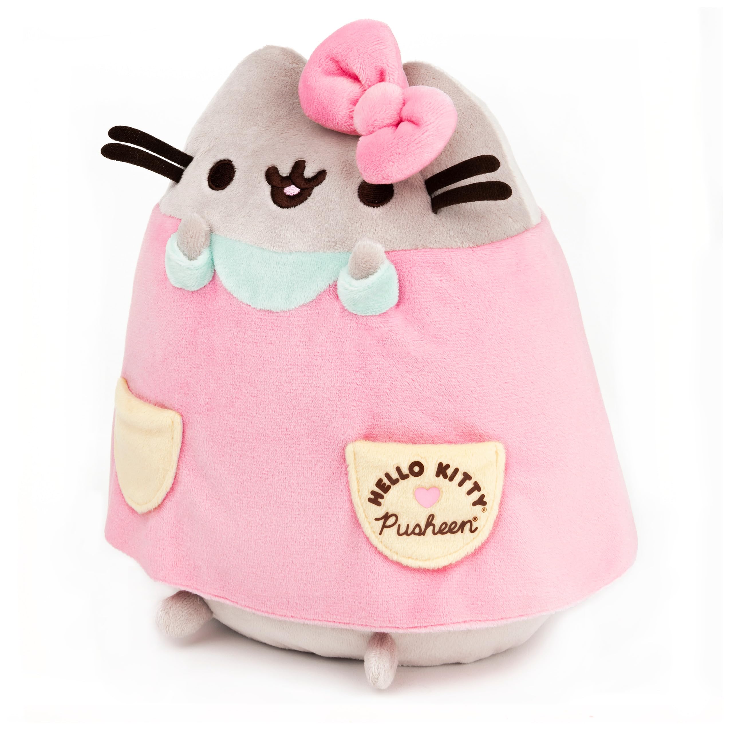 GUND Pusheen Hello Kitty plush dress detail in pastel styling