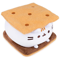 GUND Pusheen S’mores Squisheen plush between graham crackers inviting desk decor