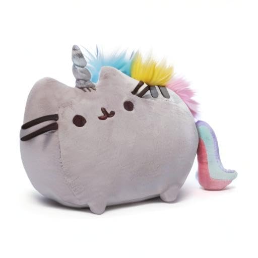 GUND Pusheenicorn with sparkling horn, ideal gift for fans and collectors.