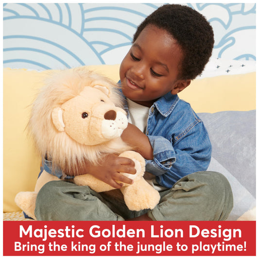 Regis mane fluff enhances imaginative play and pretend safari stories.