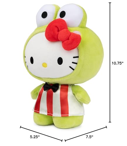 GUND Sanrio Hello Kitty Keroppi plush size 9.5 inches, perfect for shelves and hugs.