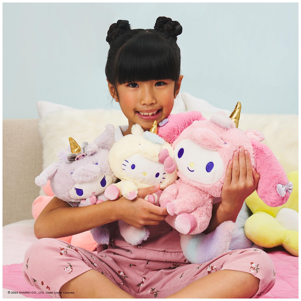 GUND Sanrio My Melody Unicorn Plush packaging and care notes included.