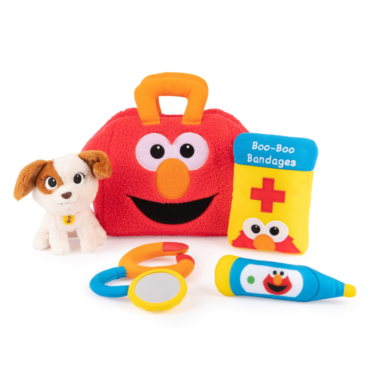 GUND Sesame Street Elmo & Tango checkup bag for on-the-go sensory play.