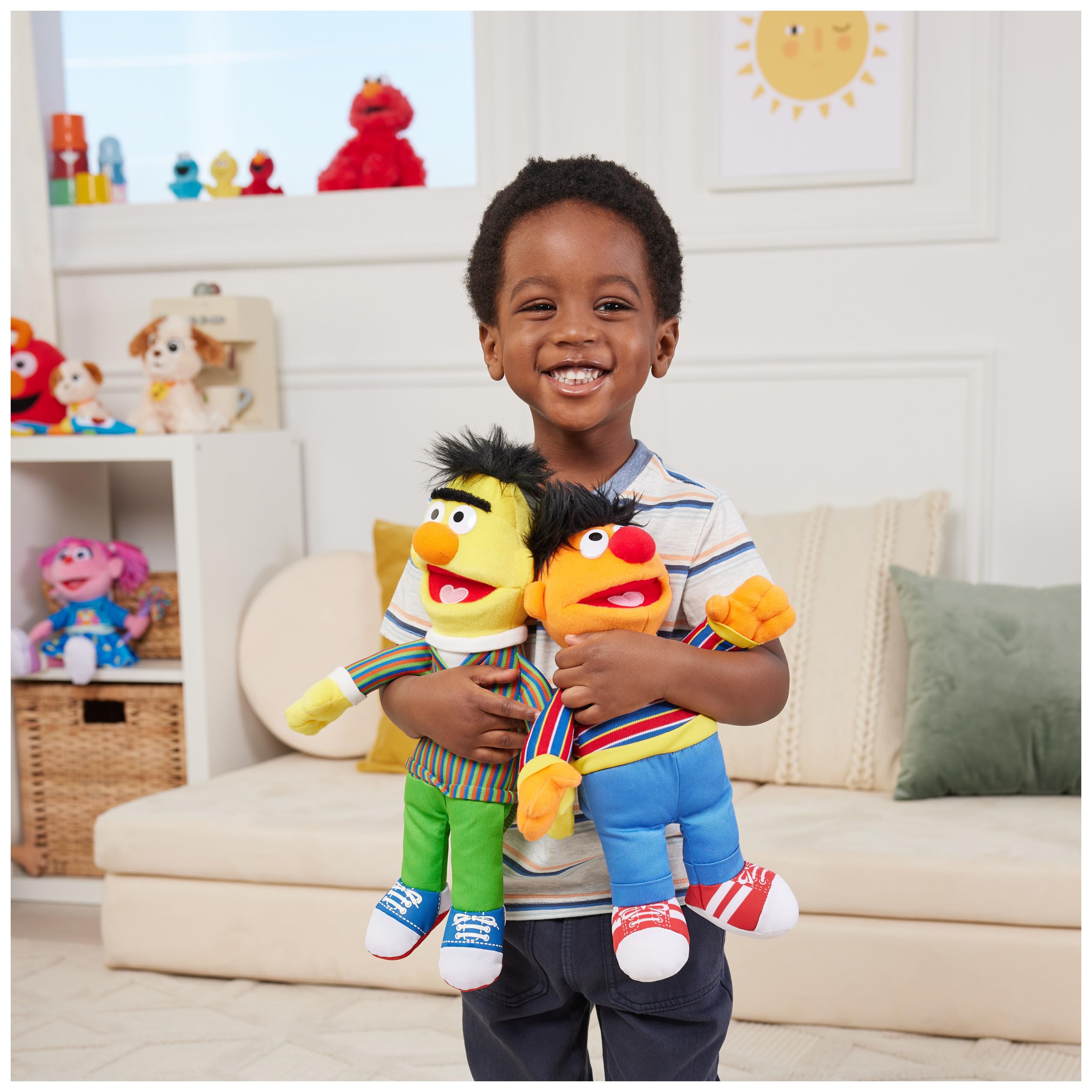 GUND Sesame Street Ernie plush viewed from the side, classic character charm.