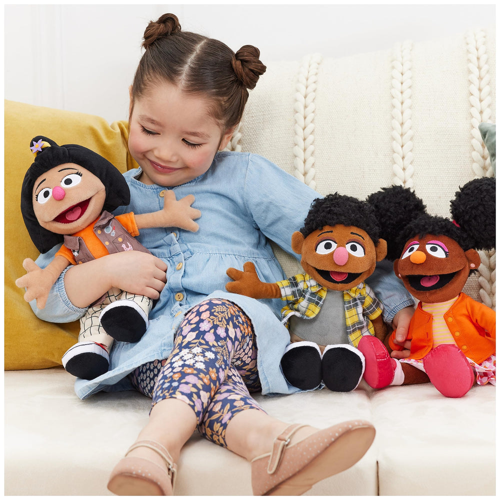 GUND Sesame Street Tamir plush embroidered facial features add lasting storytelling details.