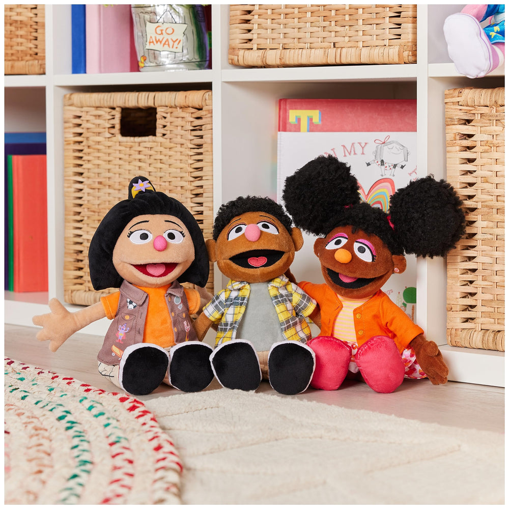 GUND Sesame Street Tamir plush surface-washable fabric enables quick cleanup.
