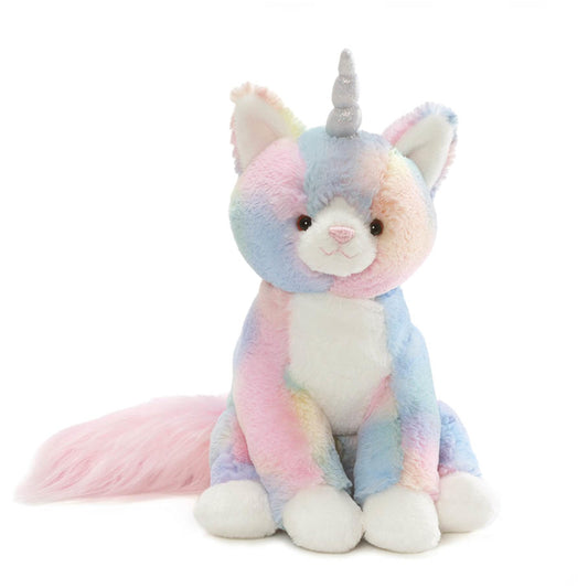 GUND Shimmer Caticorn horn close-up with iridescent shine, ideal for imaginative play.