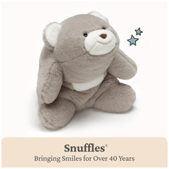 GUND Snuffles curved hug design invites eye contact during hugs.