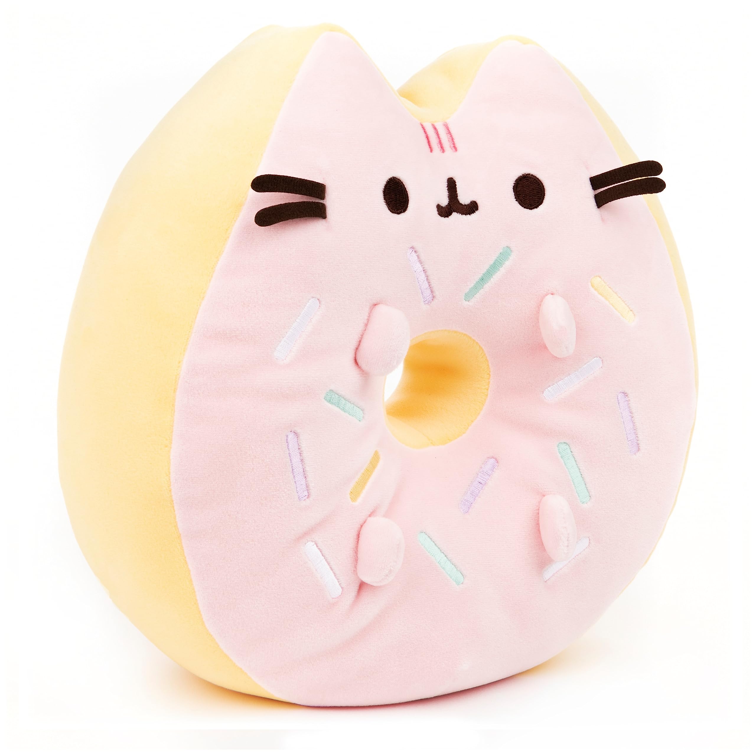GUND Sprinkle Pusheen embroidery detail close-up shows durable stitching and cute face.