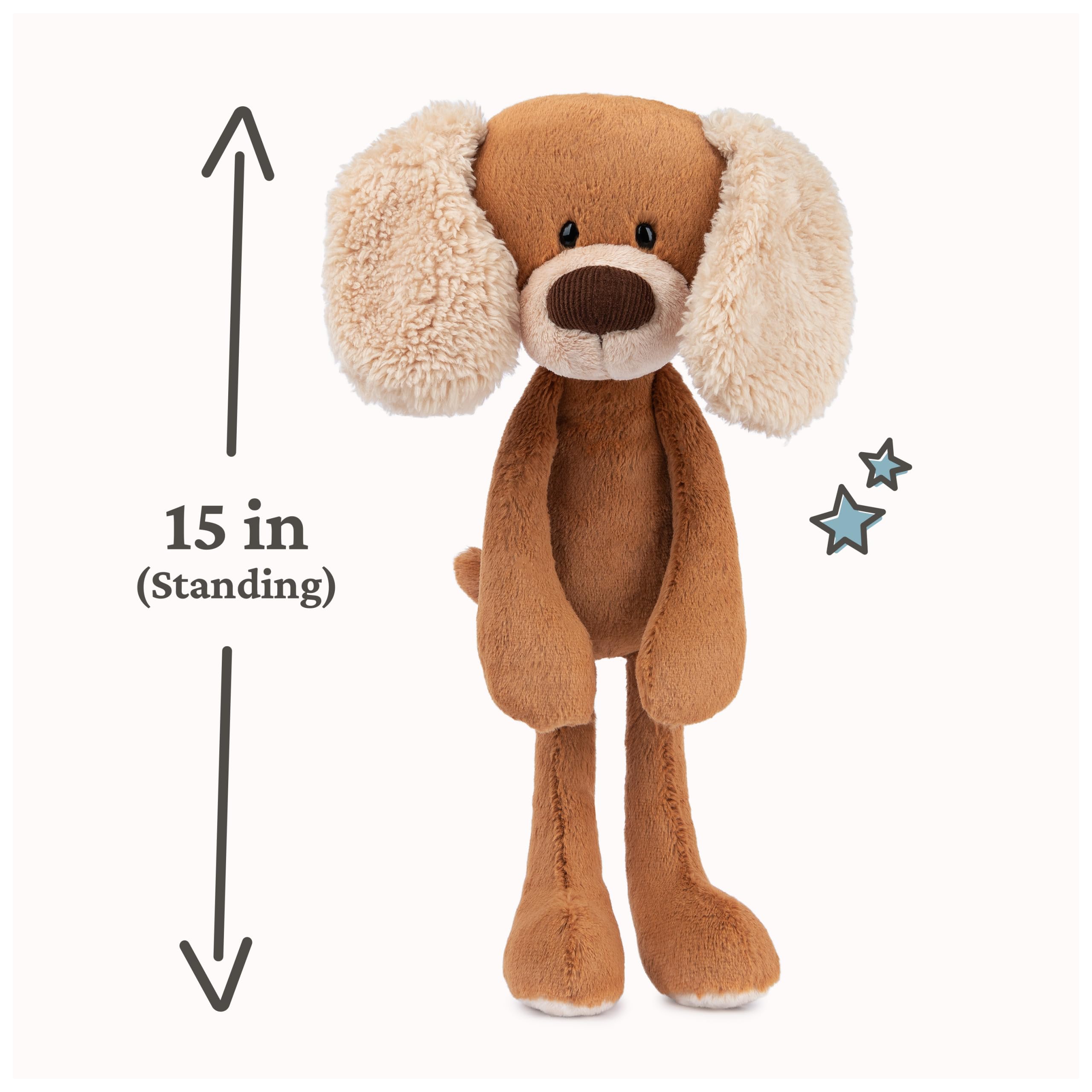 GUND Masi plush close-up showing cream ears and soft fur texture.