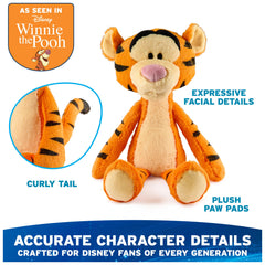 GUND Tigger plush close-up highlights bright orange fur texture for cuddles.