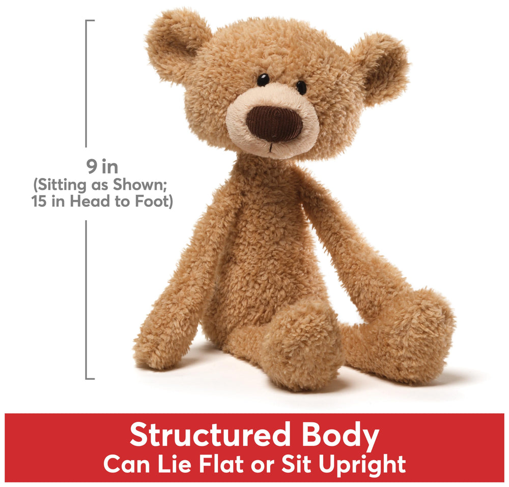 GUND Toothpick 15” Teddy Bear face closeup, friendly expression and soft fur.