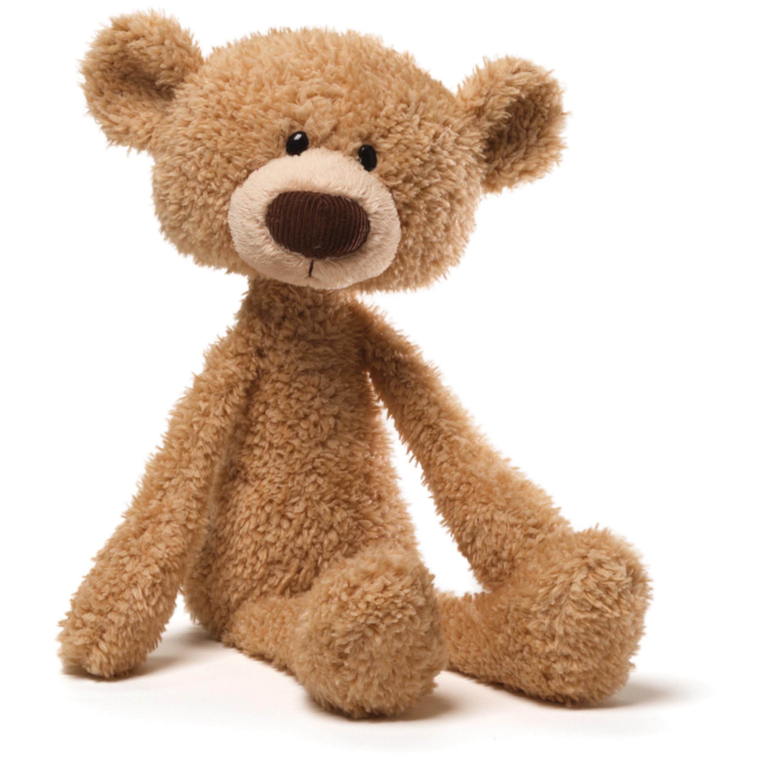 GUND Toothpick 15” Teddy Bear front view, beige plush, perfect take-along companion.