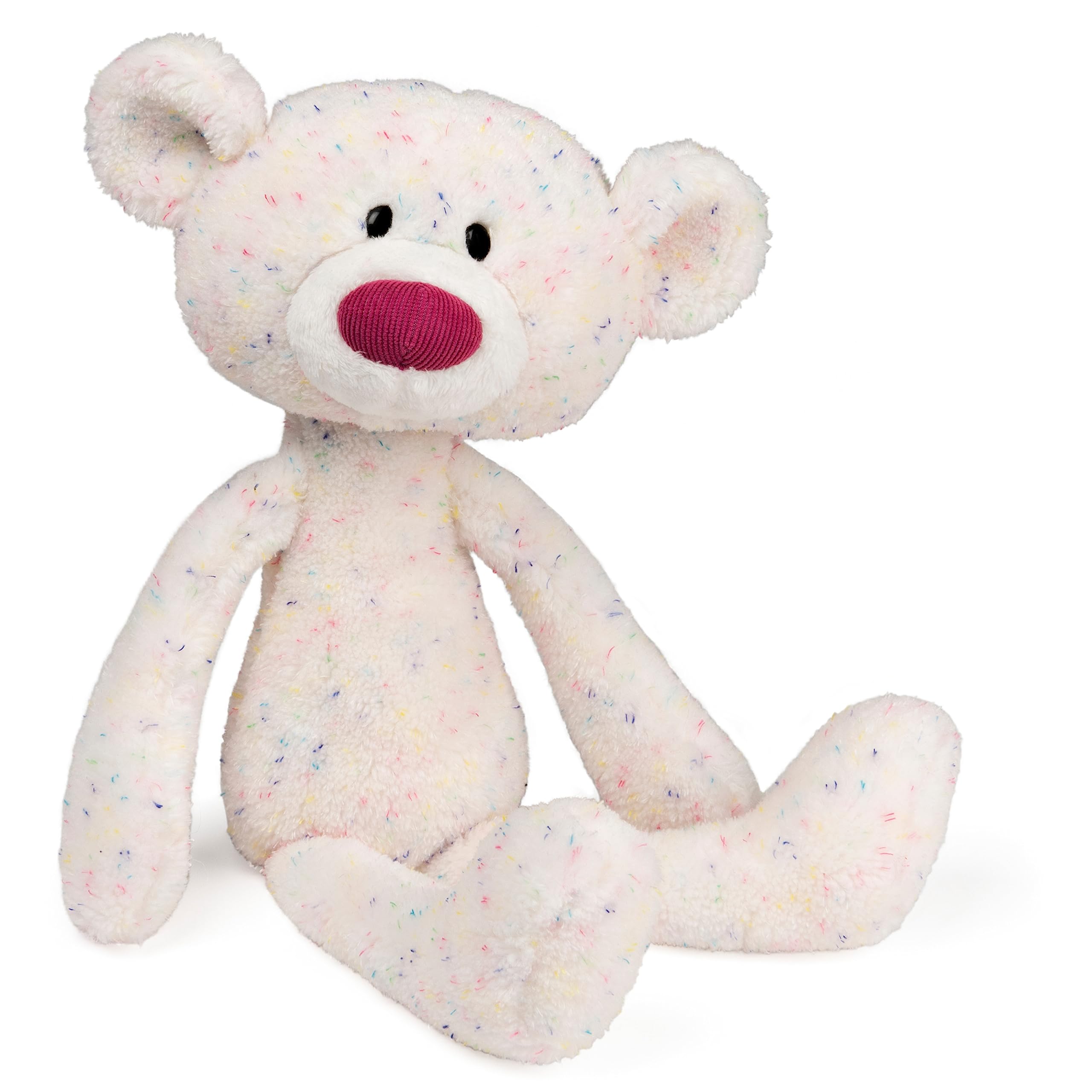 GUND Toothpick 15in teddy bear with rainbow confetti pattern for lively decor.