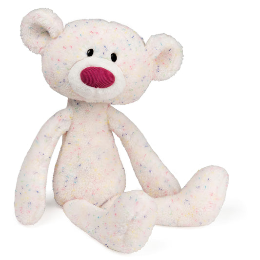 GUND Toothpick 15in teddy bear with rainbow confetti pattern for lively decor.