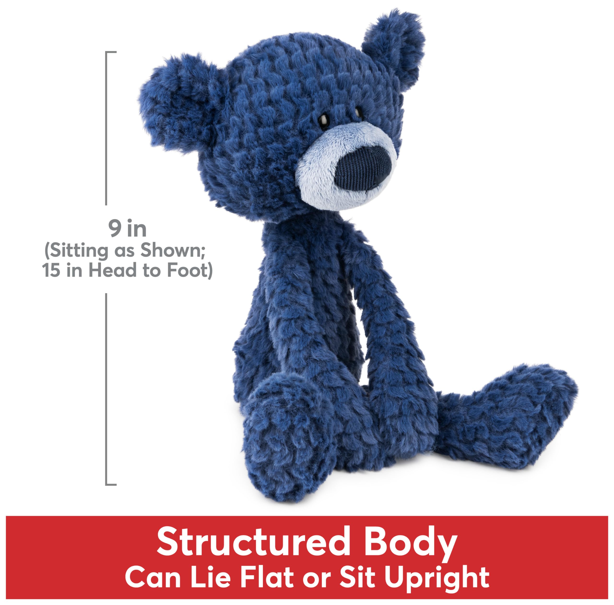 GUND Toothpick Ripple tag-along body supports portable adventures and travel-friendly cuddles.