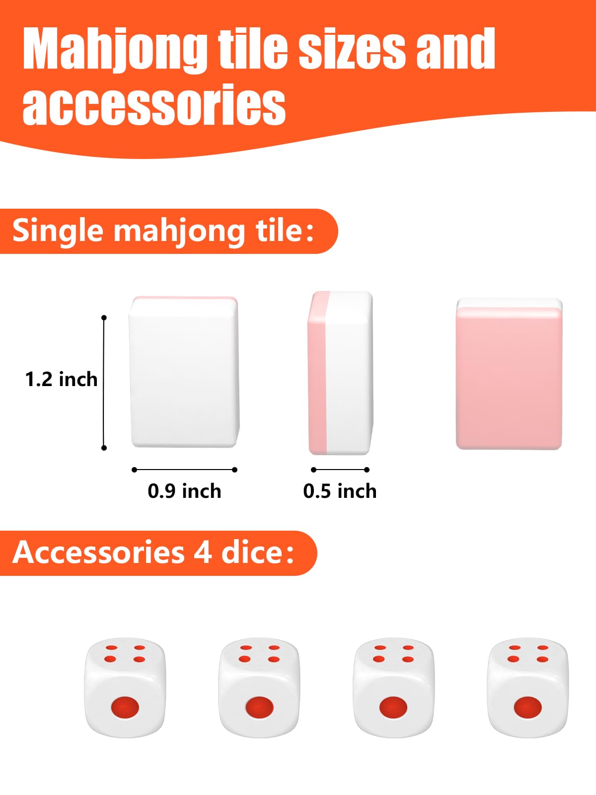 GUNEDD Mahjong tiles 1-2 inch height for easy visibility and handling.