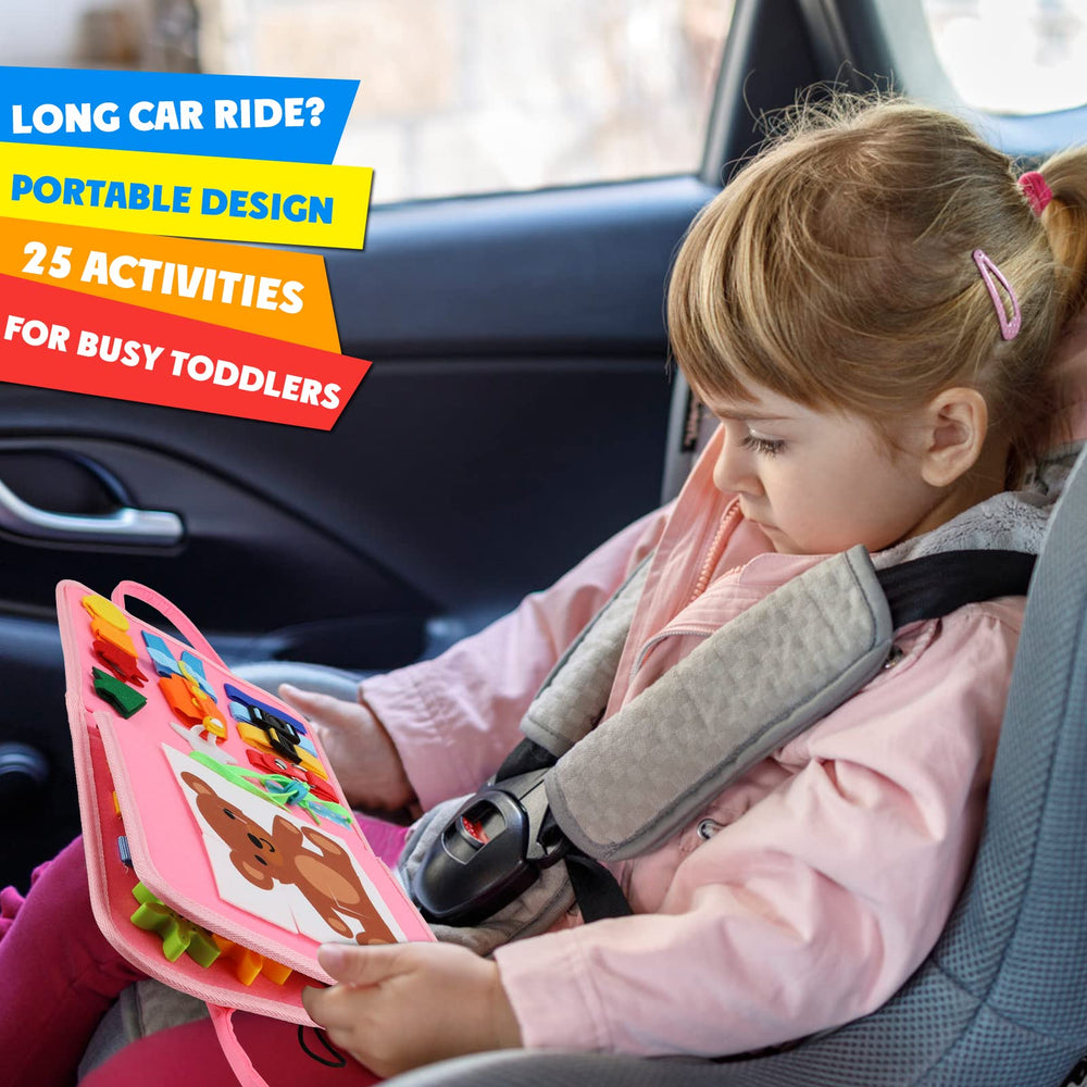 Guolely Busy Board portable design ideal for car trips and flights.
