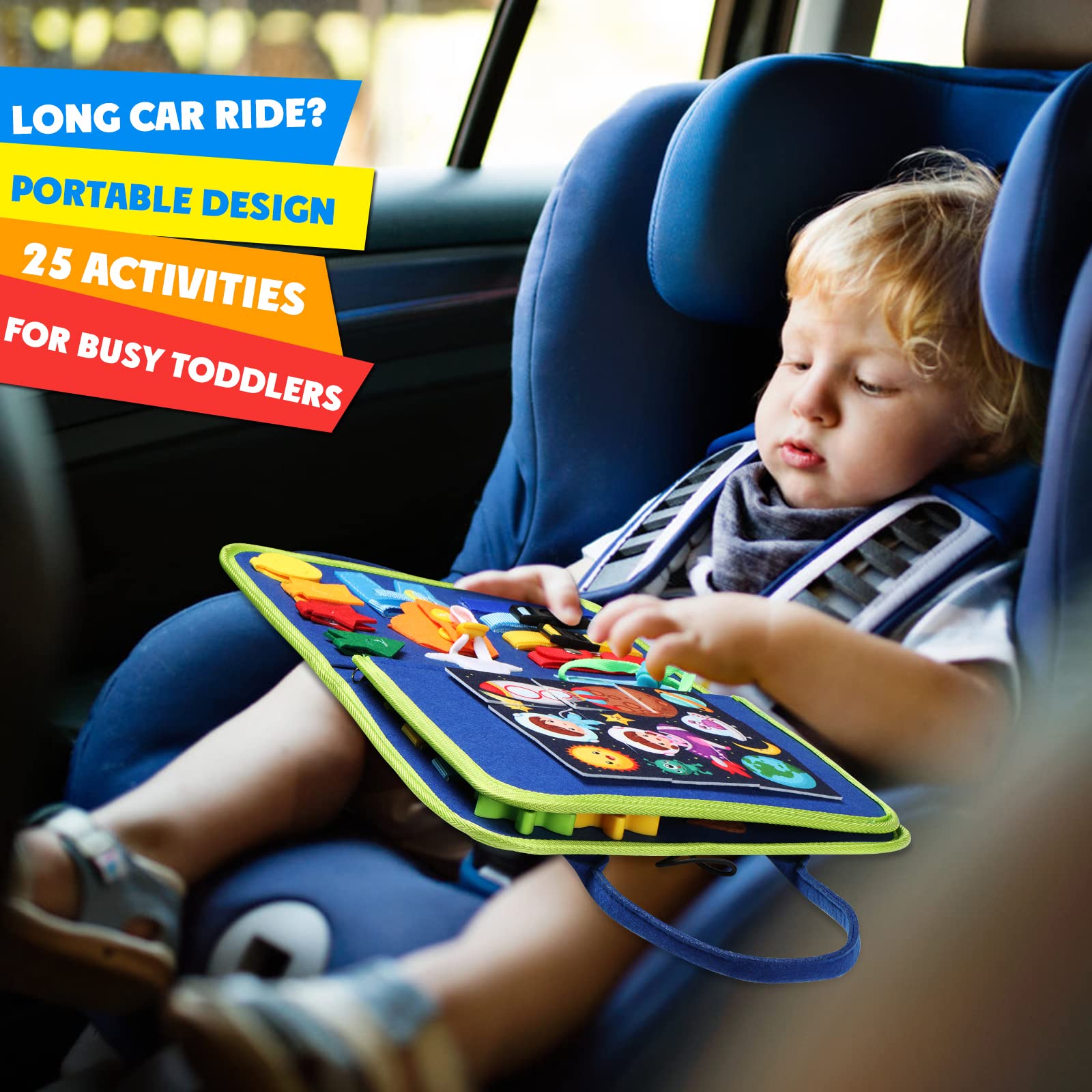 Guolely Busy Board zippers, laces, and buttons encourage dressing skills