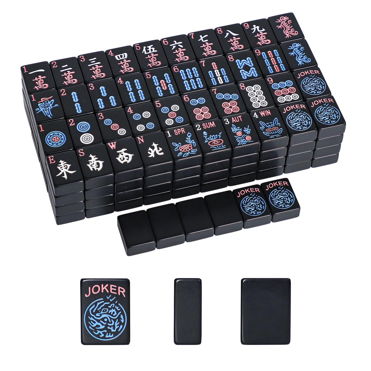 GUSTARIA American Mahjong tiles on tabletop, compact 1.2-inch size for easy gameplay