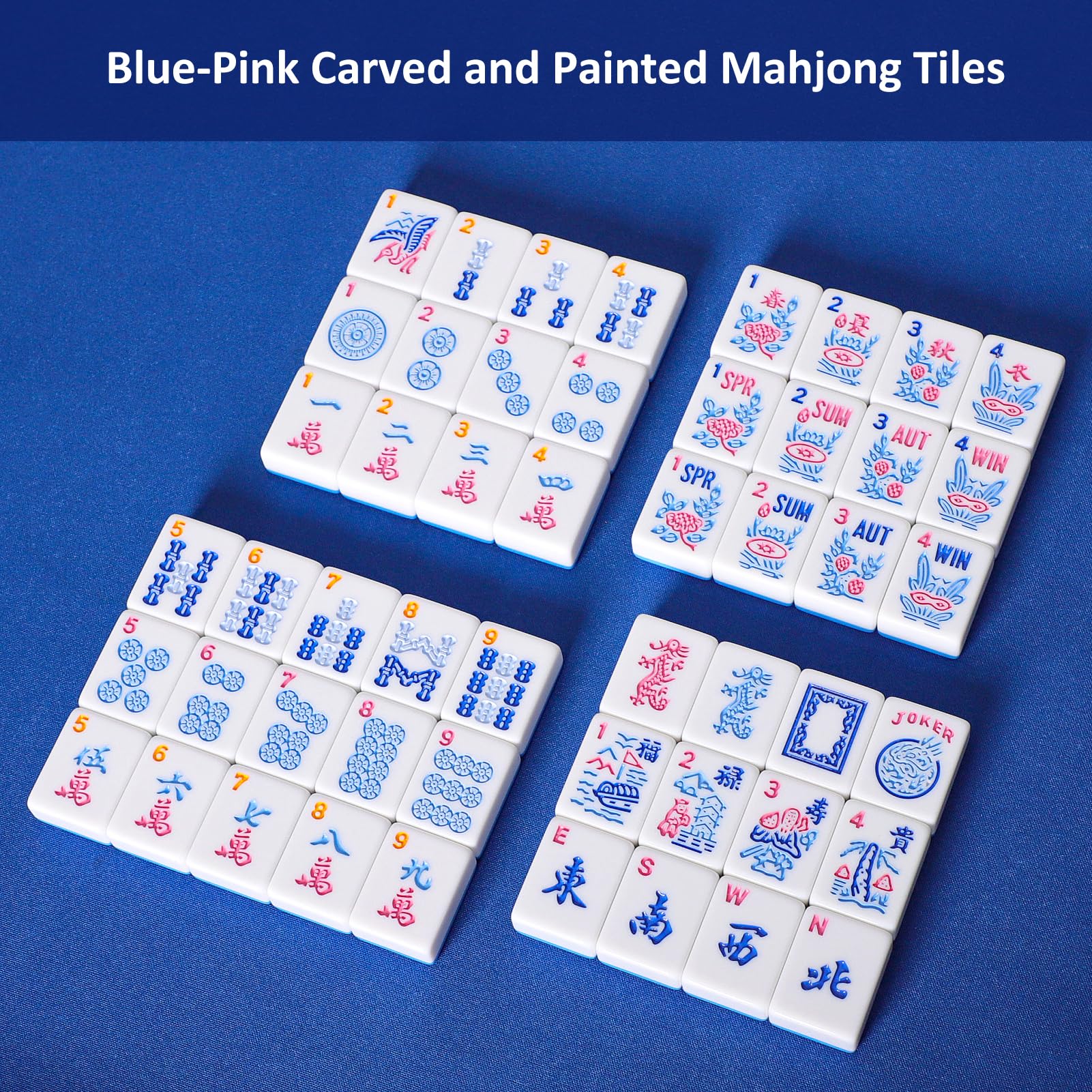 GUSTARIA Mahjong Jokers and blank tiles included for replenishment.